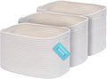 OrganiHaus Set of 3 Woven Storage Baskets for Organizing, Cotton Rope Organizer Bins for Shelves, Closet & Nursery, Dog Toy Basket, Decorative Bins for Toys, Towels & Books - 15x10x9, Off-White-Ruum Studio Home