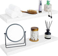 BGMG Wood Floating Shelves for Wall 30 inch Set of 2,White Floating Shelves,Solid Wood Wall Mount Shelves for Bathroom Living Room Bedroom Kitchen Farmhouse -30x 6.7 x1.25 inch-Ruum Studio Home