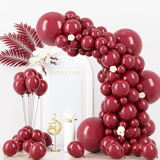 130pcs Burgundy Balloons Different Sizes 18" 12" 10" 5" Wine Red Balloons for Birthday Graduation Bride Baby Shower Wedding Decorations-Ruum Studio Home