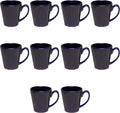 DISCOUNT PROMOS Glossy Ceramic Latte Coffee Mug 12 oz. Set of 10, Bulk Pack - Perfect for Tea, Espresso, Cappuccino, Hot Cocoa - Blue-Ruum Studio Home