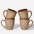 Coffee Mug 16 oz, Ceramic Coffee Mugs Set of 4, Reactive Glaze Mug for Latte/Tea/Cappuccino, Large Stackable Mug Set for Men, Women, Dad, Mom, Dishwasher & Microwave Safe, Brown Yellow-Ruum Studio Home