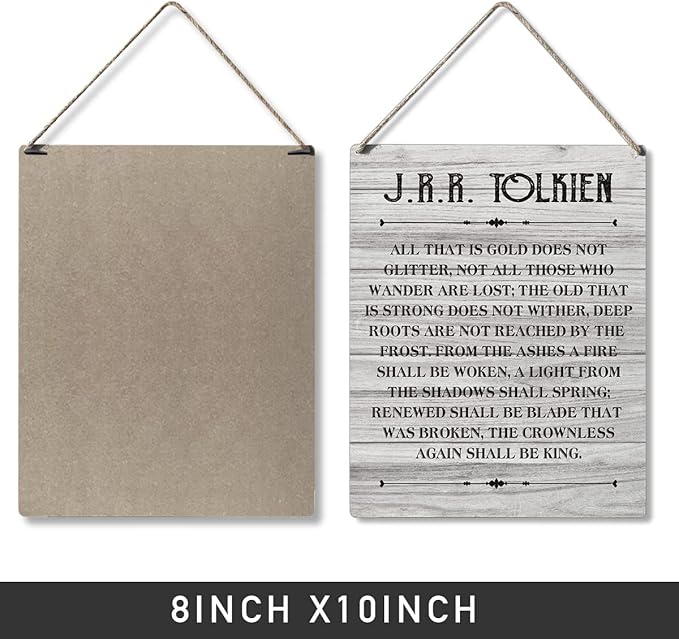 Qious Inspirational Signs Gift Farmhouse All That is Gold Does Not Glitter Not All Those Who Wander are Lost Wooden Hanging Sign Rustic Wall Art Home Office Living Room Decoration 10 x 8 Inches…-Ruum Studio Home