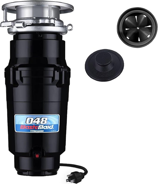 Waste Maid 10-US-WM-048-3B Garbage Disposal Anti-Jam Stainless Steel Food Waste Grinding System, 1/3 HP Compact, Black-Ruum Studio Home