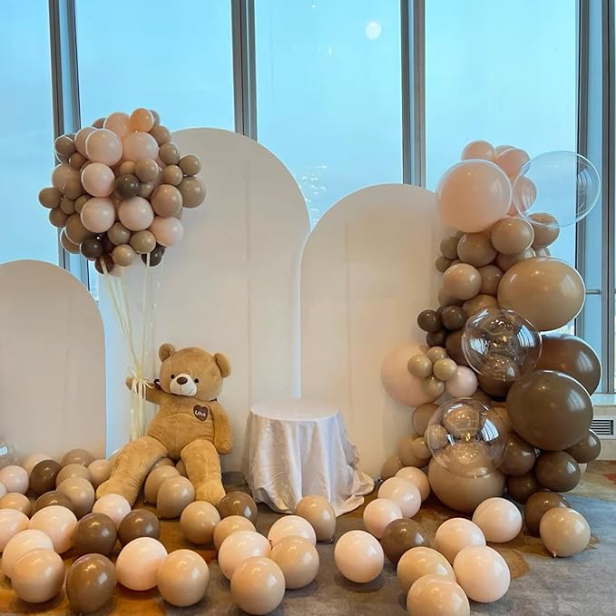 130pcs Tan Balloons Different Sizes 18" 12" 10" 5" Light Brown Latex Balloon Garland Arch Kit for Birthday Baby Shower Graduation Wedding Gender Reveal Anniversary Party Decorations-Ruum Studio Home