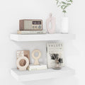 Fun Memories 16 Inch Floating Shelves - Deep Rustic White Wooden Wall Shelves - Extra Deeper & Thicker Wall Mounted Storage Shelf for Bedroom, Kitchen, Farmhouse - 2 Pack, Rustic White-Ruum Studio Home
