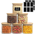 ComSaf 0.6 Qt Glass Food Storage Jars Set of 6, Clear Storage Containers with Airtight Lids, Pantry Organization Jar, Spice Jar, Blooming Tea, Coffee and Sugar Container, Canister Set for Kitchen-Ruum Studio Home