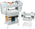 Moteph Rolling Utility Cart with Side Storage - Diaper Organizer, Nursery Essentials, and Craft Organizer (with_Side_Storage)-Ruum Studio Home