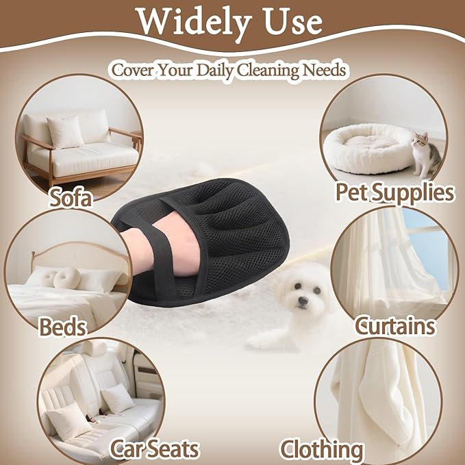 Upgraded Pet Hair Remover Glove - Reusable Electrostatic Five-Finger Gloves for Cat/Dog Hair Removal on Furniture, Carpet & Clothes-Ruum Studio Home