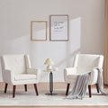 HUIMO Button-Tufted Accent Chairs Set of 2,Upholstered Reading Living Room Chair,Mid Century Modern Chair with Linen Fabric, Club Chair,Comfy Arm Chairs for Living Room,Bedroom,Beige-Ruum Studio Home