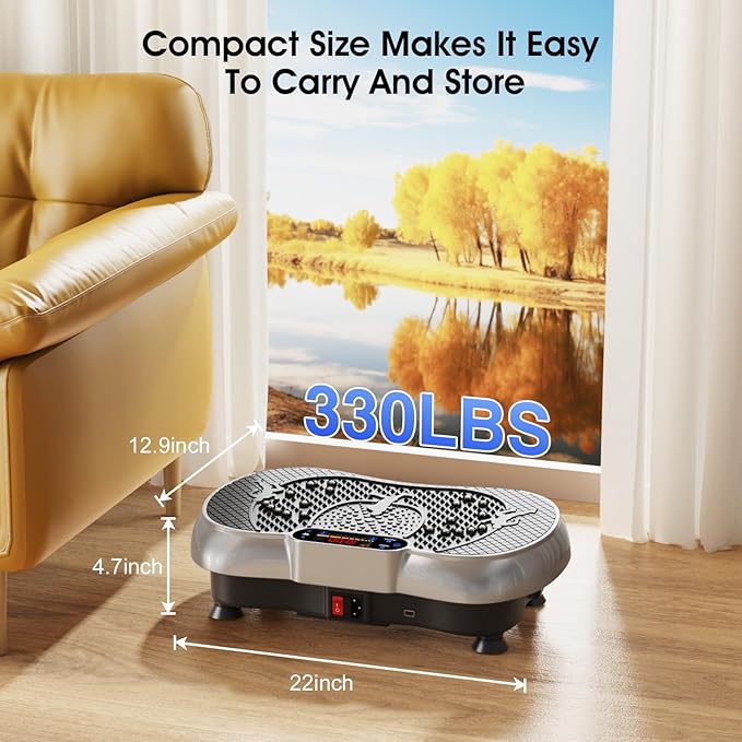 Vibration Plate Exercise Machine, 180 Speed Levels Vibration Plate for Lymphatic Drainage, Whole Body Workout Vibrating Fitness Platform, Effective for Weight Loss, Shaping, Toning & Wellness-Ruum Studio Home
