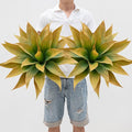 Artificial Plants Outdoor Faux Plant,Artificial Agave Faux Hostas Outdoor Uv Resistant Artificial Plants Indoor Fake Plant Artificial Agave Plant Indoor(2pcs, 28") Yellow-Ruum Studio Home