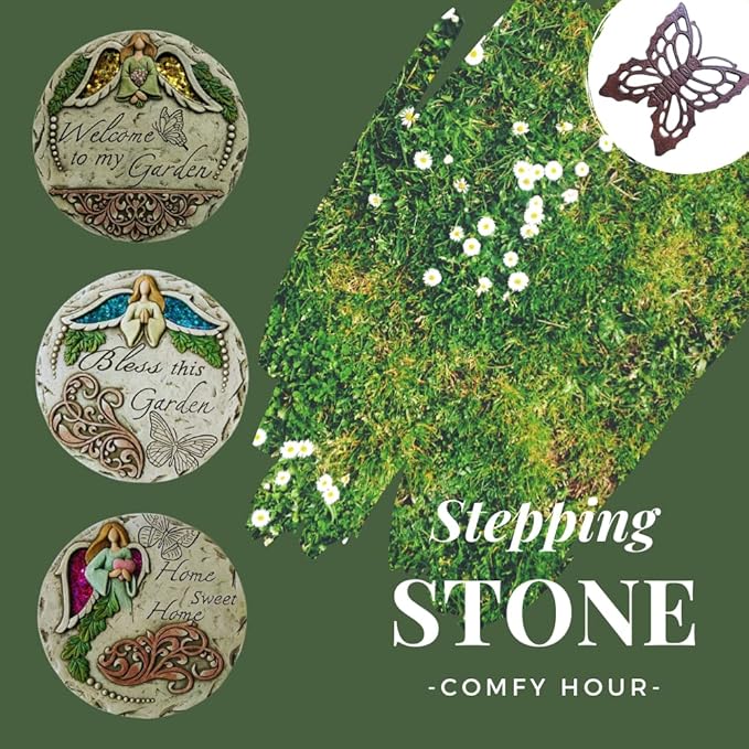 Comfy Hour Rustic Style Collection Cast Iron Garden Stepping Stone - Heart, Pink-Ruum Studio Home