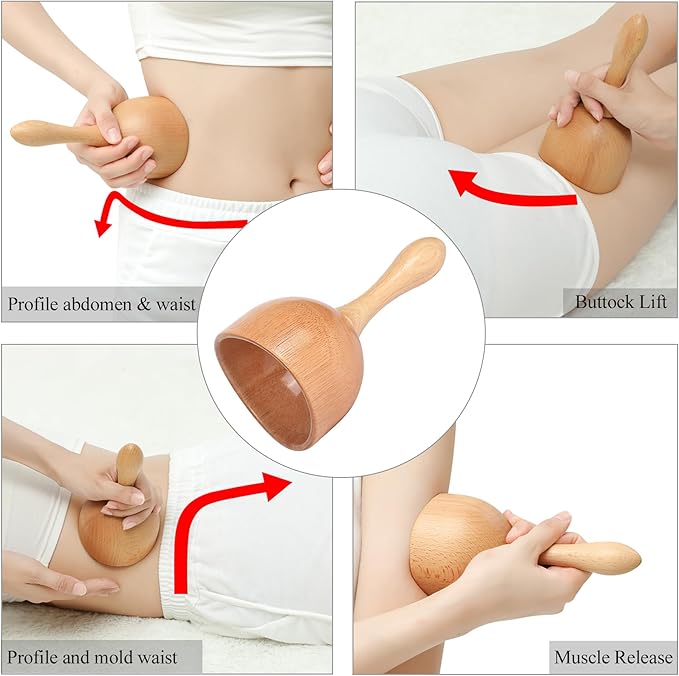 3-in-1 Wood Therapy Massage Tools Lymphatic Drainage Massager Wooden Massager for Maderoterapia,Anti-Cellulite, Body Sculpting & Contouring-Ruum Studio Home