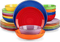 vancasso Bonita Dinnerware Sets, 24 Pieces Multicolor Stoneware Dinner Set for 6, Handpainted Spirals Pattern Ceramic Plates and Bowls Sets Kitchen Plate Set-Ruum Studio Home