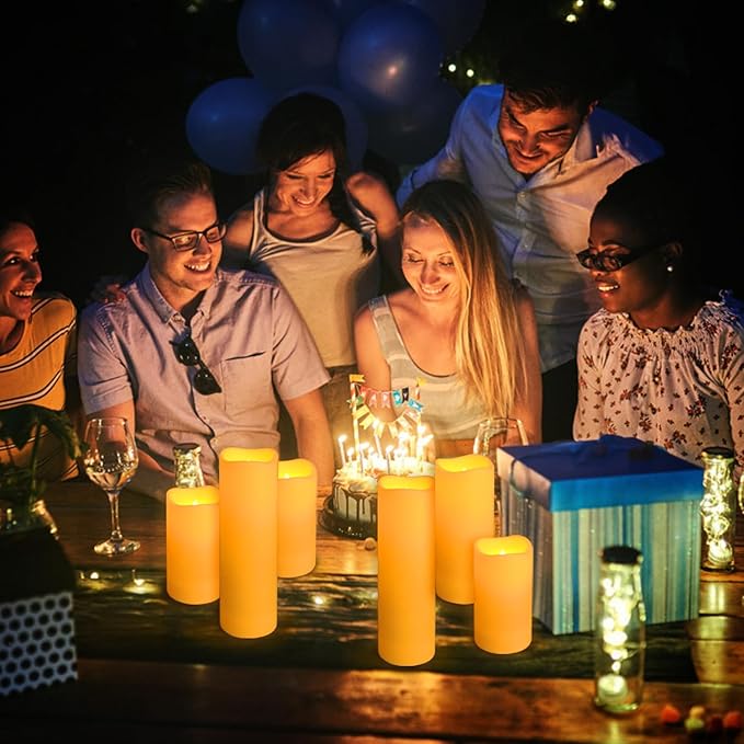 72-Pack Realistic Flameless LED Candle, Battery Operated with Remote Control, 3D Flame Pillar Timer Funtion Melted Top Safe,Perfect for Indoor/Outdoor Decor,Wedding,BBQ and Gift.-Ruum Studio Home