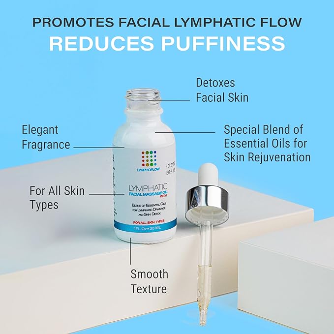 Facial Lymphatic Drainage Oil for Gua Sha Facial Tools, Lymphatic Drainage Massager Face with Jojoba & Coconut Oil, Use with Face Roller, Jade Roller, Guasha Tool for Face & Neck, 1 Fl Oz-Ruum Studio Home