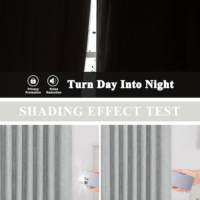 Vision Home Silver Grey Pinch Pleated Full Blackout Curtains Room Darkening Window Curtains 84 inch for Living Room Bedroom Thermal Insulated Pinch Pleat Drapes with Hooks Back Tab 2 Panel 40" Wx84 L-Ruum Studio Home