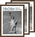 18x24 Poster Frame 3 Pack - Brown Woodgrain, Wood Picture frame, Gallery Picture Frame - Wall Hanging-Ruum Studio Home