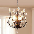 Ganeed Vintage K9 Clear Crystal Chandeliers,Ceiling Lighting,Pendant Lighting Flush Mounted Fixture with 3 Light for Living Room Dinning Room Restaurant Porch Hallway (Black)-Ruum Studio Home