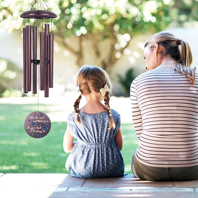 ASTARIN Memorial Butterfly Deep Tone Wind Chimes Personalized, Sympathy Remembrance Gifts for Loss of Mom Dad, Bereavement Gifts for Condolence Funeral, Garden Decoration-Ruum Studio Home