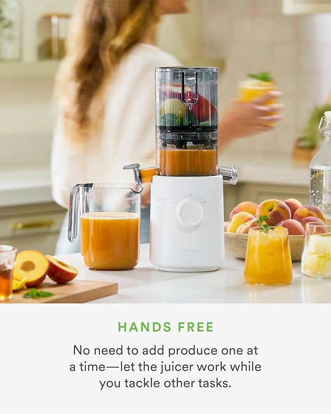 Nama J3 Compact Cold Press Juicer – Space Saving & Self Feeding for Hands-Free Operation – Lightweight, Portable Zero Waste Slow Masticating Juicer – Easy Cleanup & Assembly - White-Ruum Studio Home