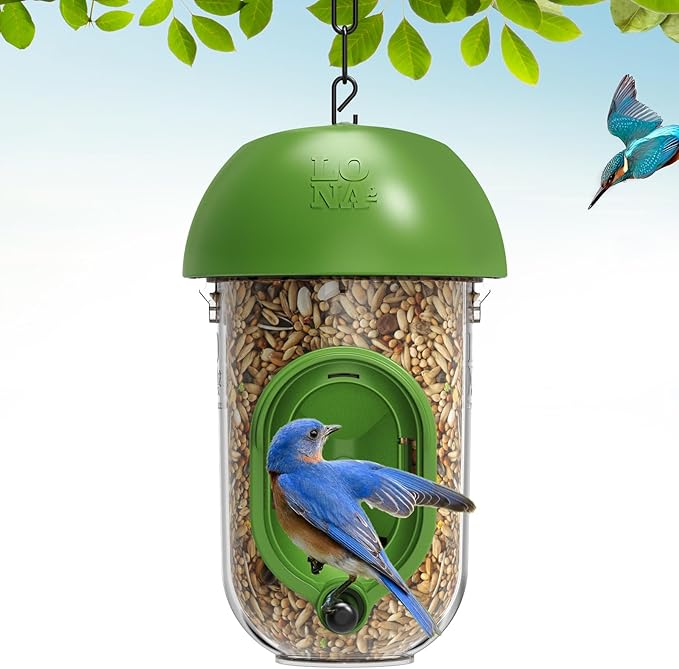 LONA Bird Feeders for Outdoors, Tube Feeder Weatherproof with Multiple Hanging Methods, Wild Bird Feeding Silo for Outside, 1 Port-Ruum Studio Home