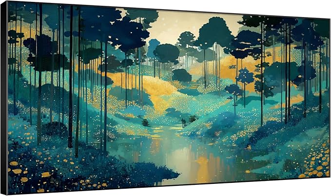 SIGNWIN 30"x60" Extra Large Framed Wall Art Whimsical Fantasy Forest, Vibrant Nature Landscape for Home Living Room Bedroom Decor (Frame Assembly Required)-Ruum Studio Home