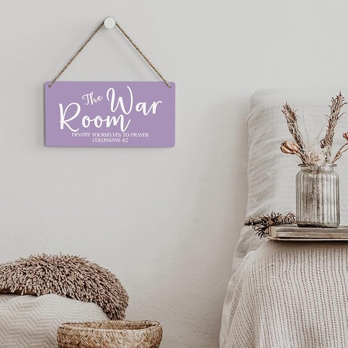 Purple Decor Rustic War Room Decor Christian Decoration Bible Verse Wood Decoration Sign Christian Scripture Printed Wood Sign Wall Art Religious Gifts Faith Based Gifts-Ruum Studio Home