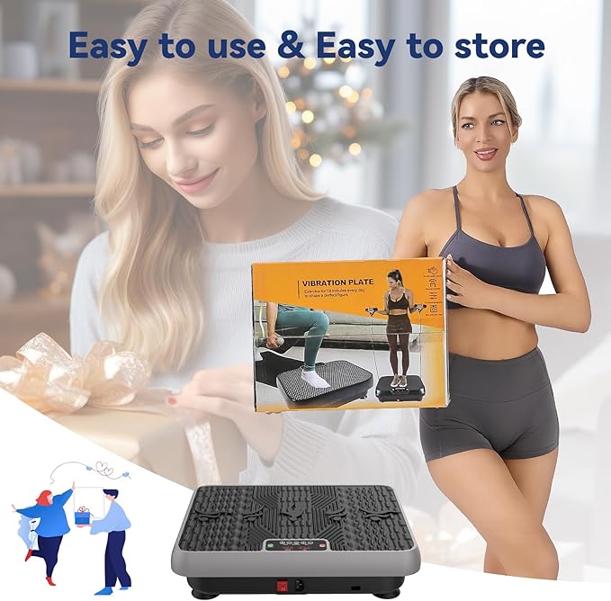 Premium Vibration Plate for Lymphatic Drainage, Weight Loss, Whole Body Workout Power Vibration Plate, Shake Plate,Home Gym Fitness Equipment,Grey-Ruum Studio Home