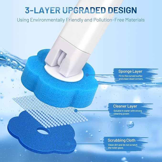 42 PCS Disposable Toilet Bowl Brush Refills, Disposable Toilet Brush Heads, Toilet Wand Disposable Refill Heads, Disposable Replacement Head (42Pcs Replacement Heads)-Ruum Studio Home