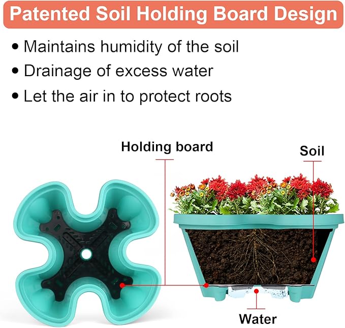 Vertical Planter 5 Tier Stackable Planters Garden Planters Strawberry Herb Flower and Vegetable Planter Indoor Outdoor Gardening Pots with Removable Wheels and Tools-Ruum Studio Home