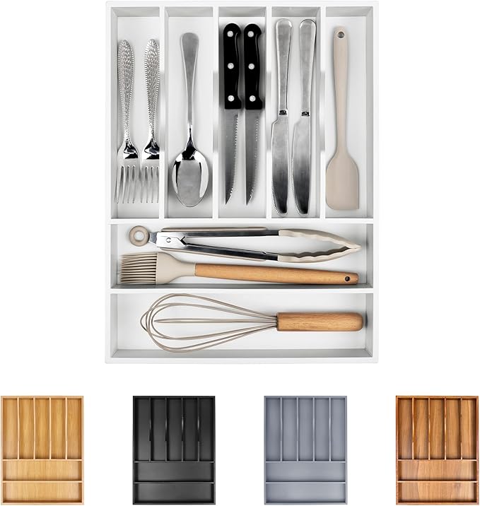 Kitchen Silverware Drawer Organizer and Storage Deep Cookware Utensil Cutlery Rack Office Drawer Organizer Tray Amazon Basics Kitchen Home Gadgets Rv Storage Solutions Wedding Registry Must Haves 2025-Ruum Studio Home