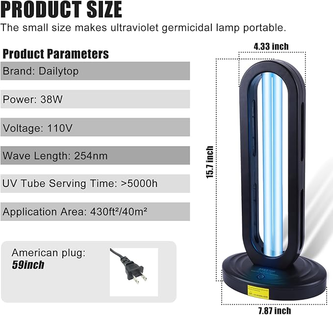 UV Light Sanitizer with Ozone,Ultraviolet Light Sanitizer for Room,UVO Lamp with Remote Control,Home Disinfection Device,15/30/60 Minutes Timer-Ruum Studio Home
