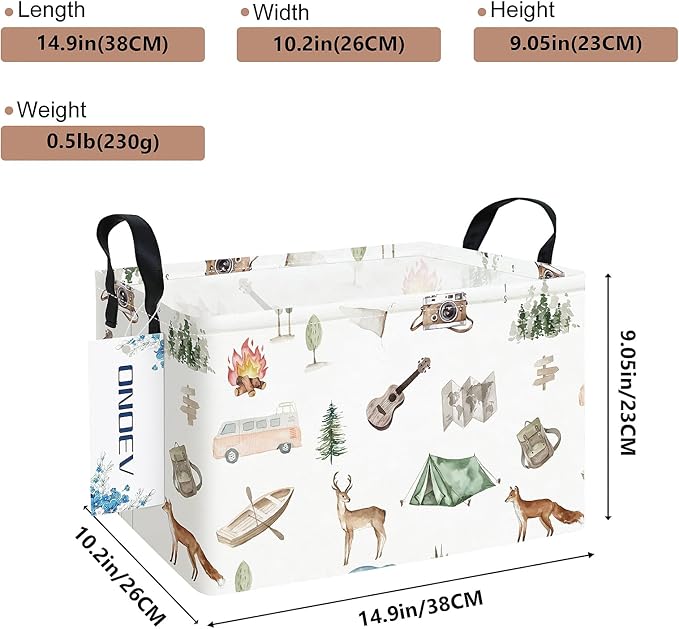Rectangular Folding Laundry Basket,waterproof Canvas Basket,gift basket,Suitable for children's room,Office,Clothes,Toys Storage(Outdoor adventure)-Ruum Studio Home