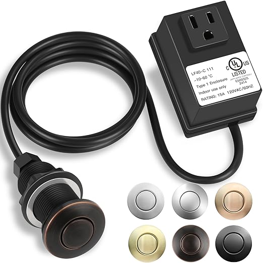 Garbage Disposal Air Switch Kit, UL Certified Professional Garbage Disposal Switch Button Power Module, Sink Top Waste Disposer On/Off Switch-Ruum Studio Home