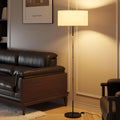 2-Light Floor Lamp, Mid Century Floor Lamp with White Fabric Shade, Standing Lamp Tall Lamp for Living Room Bedroom, 3 Color Temperatures 9W Bulb Include-Ruum Studio Home