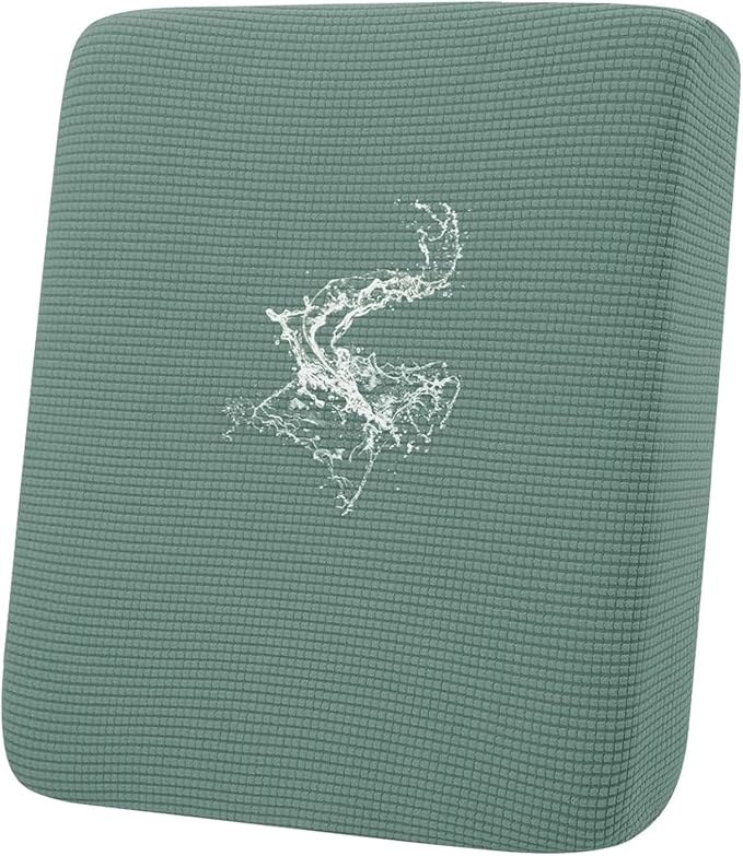 hyha Waterproof Couch Cushion Covers for Pets, Non Slip Sofa Seat Cover for Dogs Washable, Soft Thick Stretch Jacquard Fabric, Sofa Slipcovers with Elastic Bottom (1 Piece for Backrest M, Green)-Ruum Studio Home
