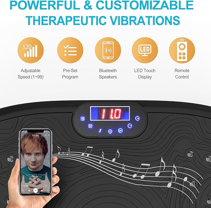 AXV Vibration Plate Exercise Machine Whole Body Workout Power Vibrate Fitness Platform Vibrating Machine Exercise Board for Weight Loss Shaping Toning Wellness Home Gyms Workout-Ruum Studio Home