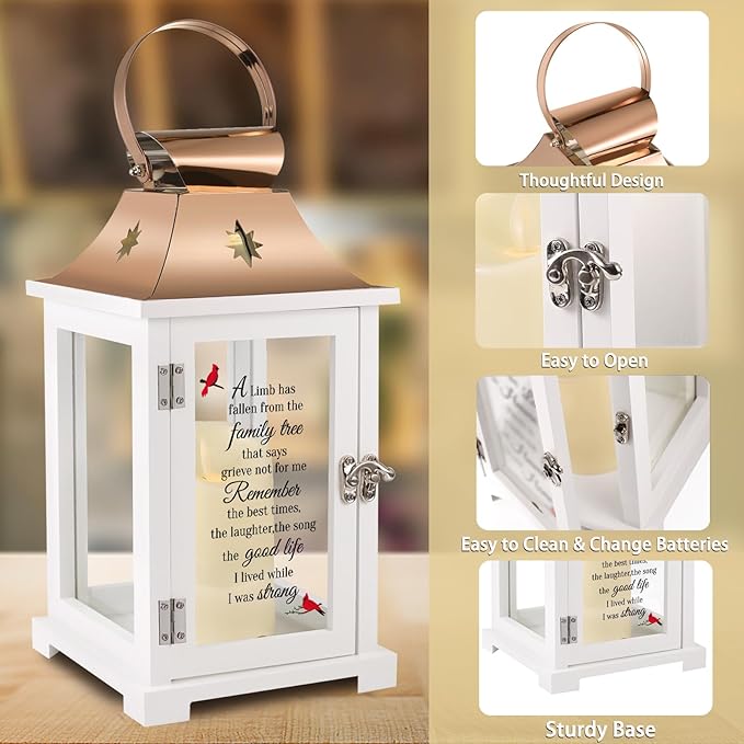 Memorial Lantern, Sympathy Gifts for Loss of Mom/Dad/Loved One, Bereavement Gifts, in Memory of Loved One Lantern,Celebration of Life, Memorial Gifts, Funeral Lantern,A Limb has Fallen from The ...-Ruum Studio Home