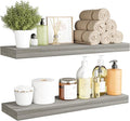 BAMEOS Floating Shelf,Wall Shelf,Decor Wall Mounted Shelves,Hanging Shelf Set L24xW6 for Bathroom Kitchen Living,Kitchen,Room Bedroom Storage,Walnut-Ruum Studio Home