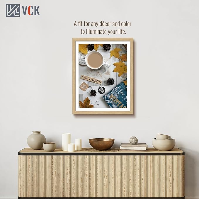 VCK 22x28 Oak Poster Frame 3 Pack, Natural Solid Wood Picture Frames, Wall Mounting Hanging-Ruum Studio Home