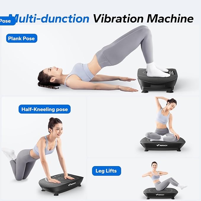 MERACH Vibration Plate Exercise Machine, Whole Body Workout Equipment for Women, Bluetooth and Silicone Pedal, Vibration Plate with Auto Mode, Vibrate Fitness Platform for Home-Ruum Studio Home