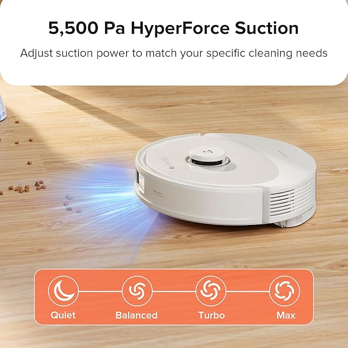 roborock Q8 Max Robot Vacuum and Mop Cleaner, DuoRoller Brush, 5500Pa Strong Suction, Lidar Navigation, Obstacle Avoidance, Multi-Level Mapping, Perfect for Pet Hair-Ruum Studio Home