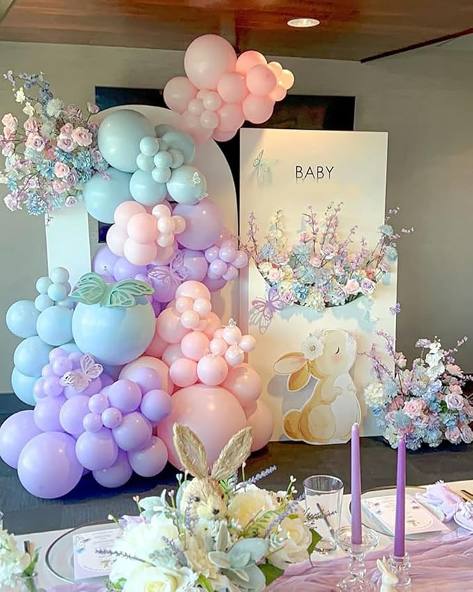 Pastel Balloons Arch Garland Kit, 146PCS Pastel Balloons 4 Sizes 18/12/10/5 Inch, Macaron Rainbow Balloon Arch Kit for Unicorn Birthday Baby Shower Wedding Easter Party Decorations-Ruum Studio Home