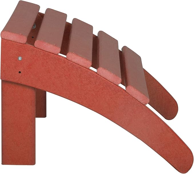 WestinTrends Outdoor Ottoman, Patio Adirondack Ottoman Foot Rest, All Weather Poly Lumber Folding Foot Stool for Adirondack Chair, Widely Used for Outside Porch Pool Lawn Backyard, Red-Ruum Studio Home