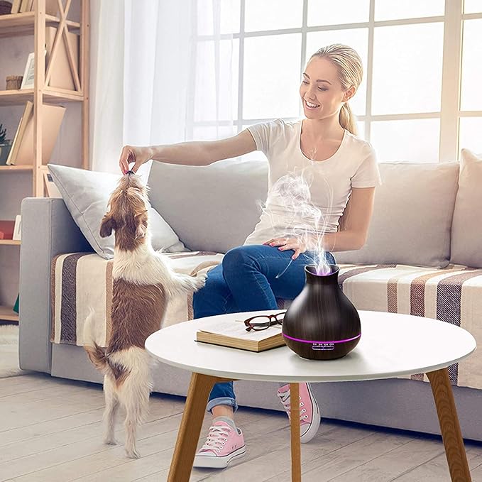BZseed Aromatherapy Essential Oil Diffuser, 550ml Ultrasonic Fragrant Oil Large Room Humidifier, Diffusers for Home with Timer and Waterless Auto-Off, 7 Color LED Lights,Cool Mist Humidifiers-Ruum Studio Home