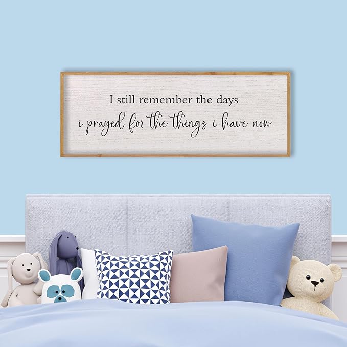 LuZhiQiang I Still Remember The Days I Prayed Sign Bible Verse Christian Wall Decor 40"X15" for Scripture Religious Family Living Room Holy Catholic God Jesus Christ Prayer Home Wall Art (Wood)-Ruum Studio Home