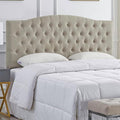 24KF Upholstered Tufted Button Linen Fabric Headboard,Comfortable Fashional Headboard Queen/Full Size,Linen-Ruum Studio Home