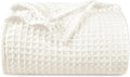 PHF Ultra Soft Waffle Weave Blanket Twin Size 66"x 90"- Washed Lightweight Breathable Cozy Woven Blanket for Bed - Aesthetic Decor for Couch Bedding Sofa Home Car - Coconut White-Ruum Studio Home