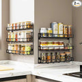 SUFAUY 2 Pack Spice Rack Wall Mount, 3 Tier Narrow Spice Rack Hanging Small Shelf for Cupboard, Black-Ruum Studio Home